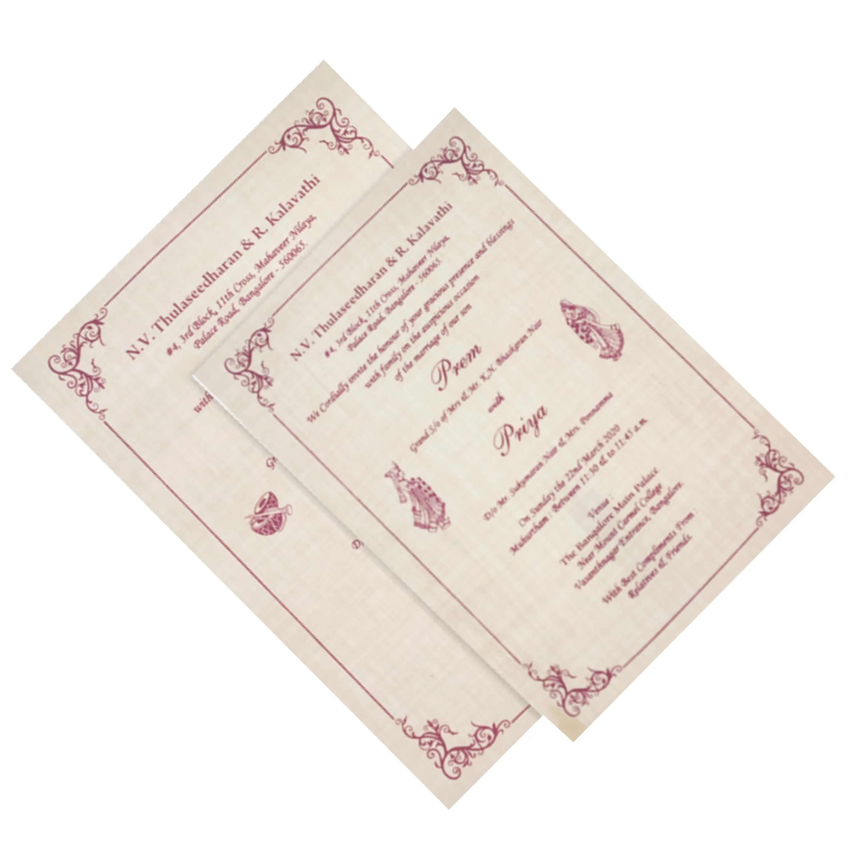 Sandal Premium Padded Stiff Board Invitation Card-KNPS9501S - Image 5