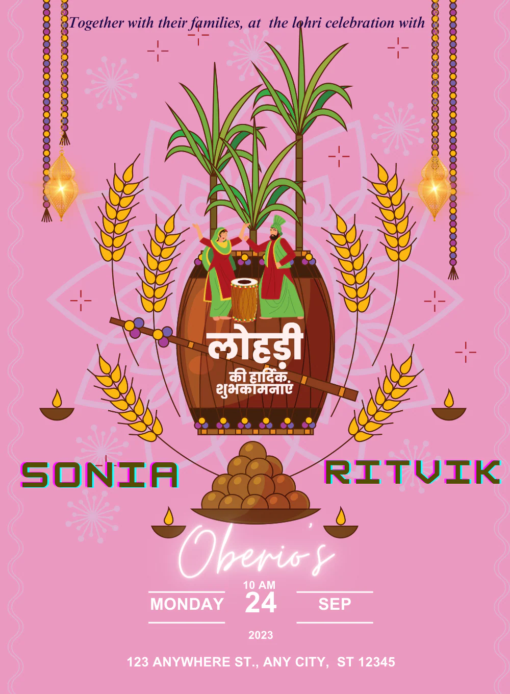 Amber Glow Lohri Celebration Invitation-AALCI009
