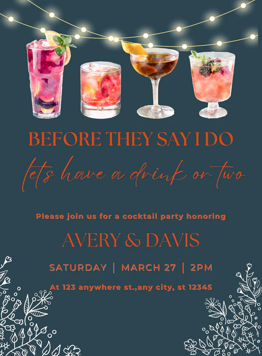 Azure Accents Cocktail Party Invitation-AACOP010 - Image 2