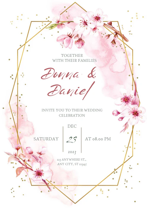 Baby Pink Elegant Christian Wedding Invitation-AACWI004 - Image 2
