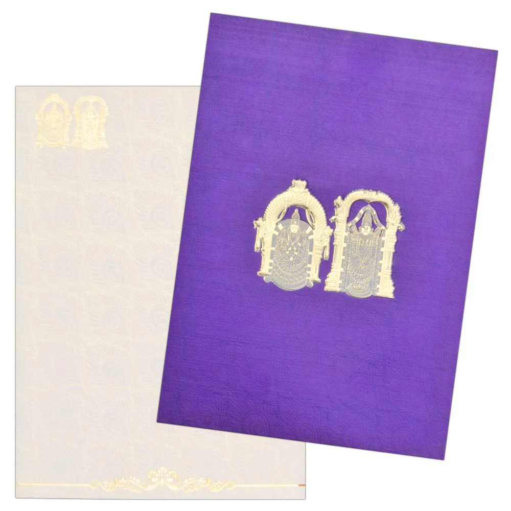 Balaji Padmavathi Blessed Wedding Card-KNK2416 - Image 2