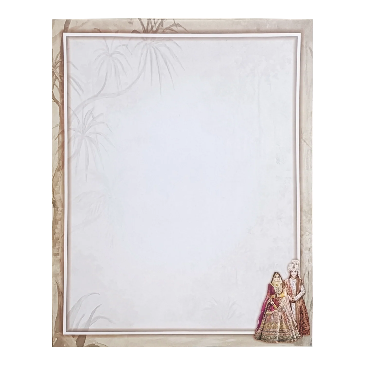 Beige Bride And Groom Invitation Card-KNKN6314 - Image 4