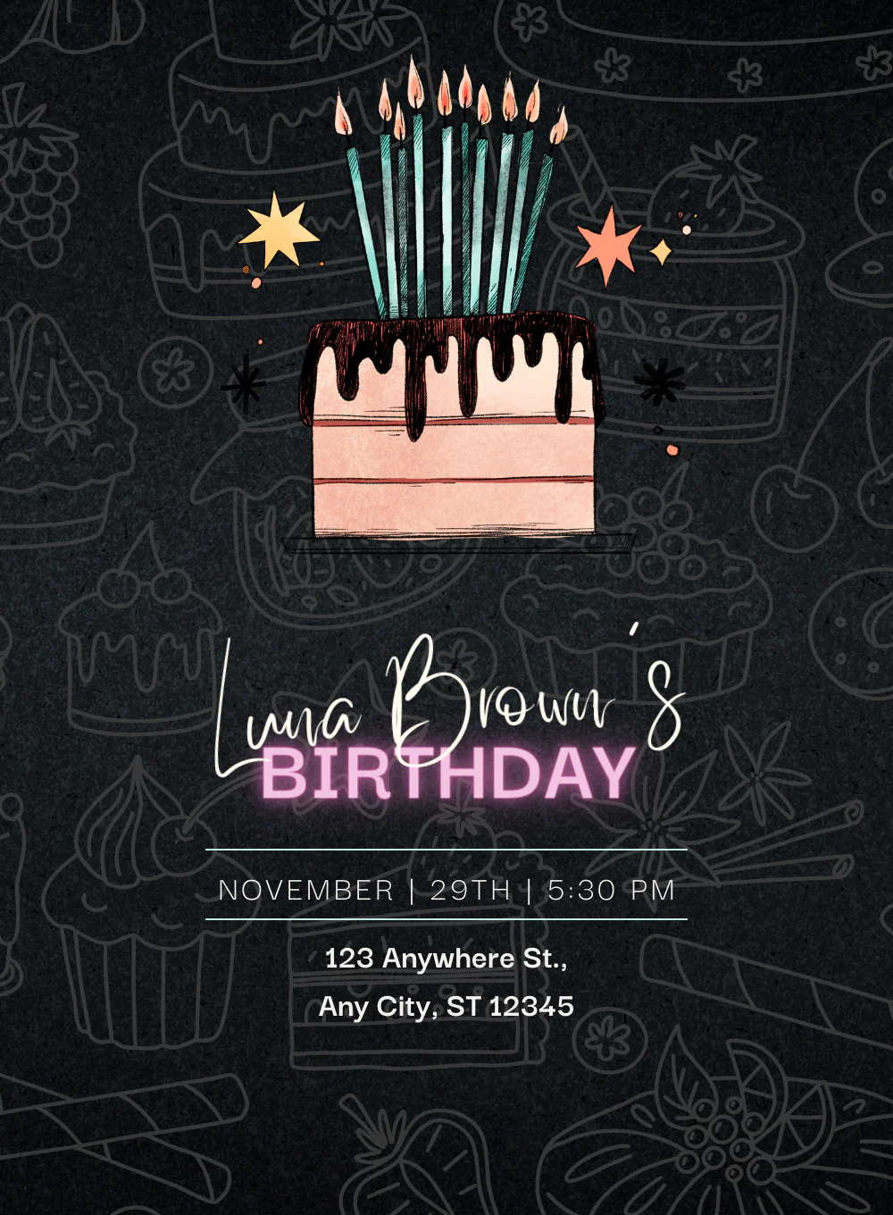 Black Candle Cake & Sweets-AACAS009