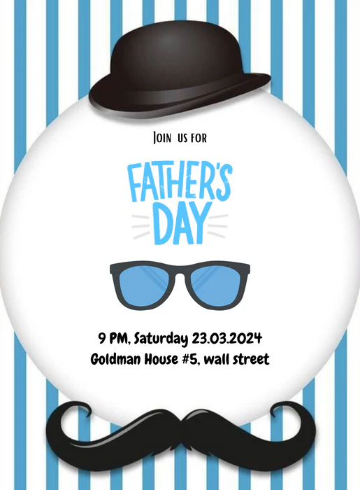 Black Hat Fathers day Invitation-AAFAT009 - Image 2