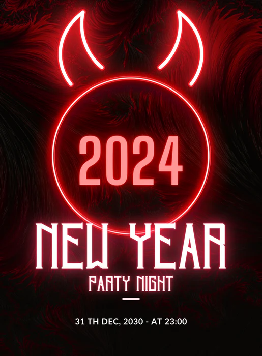 Black Leaf New Year Eve Invitation-AANEW014 - Image 2