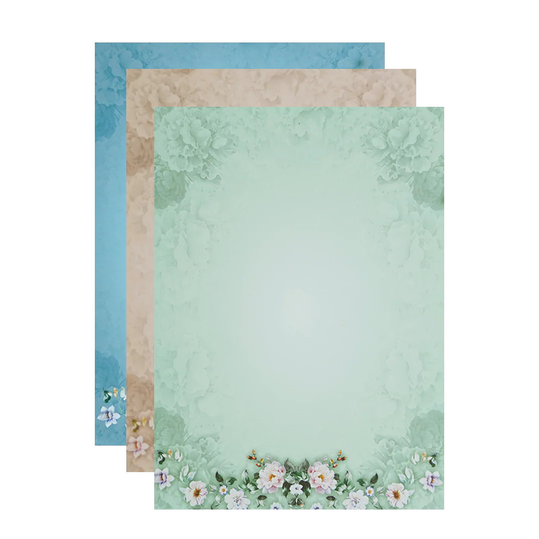Blue Gold Laser-Cut Floral Wedding Card - KNOR5202 - Image 5