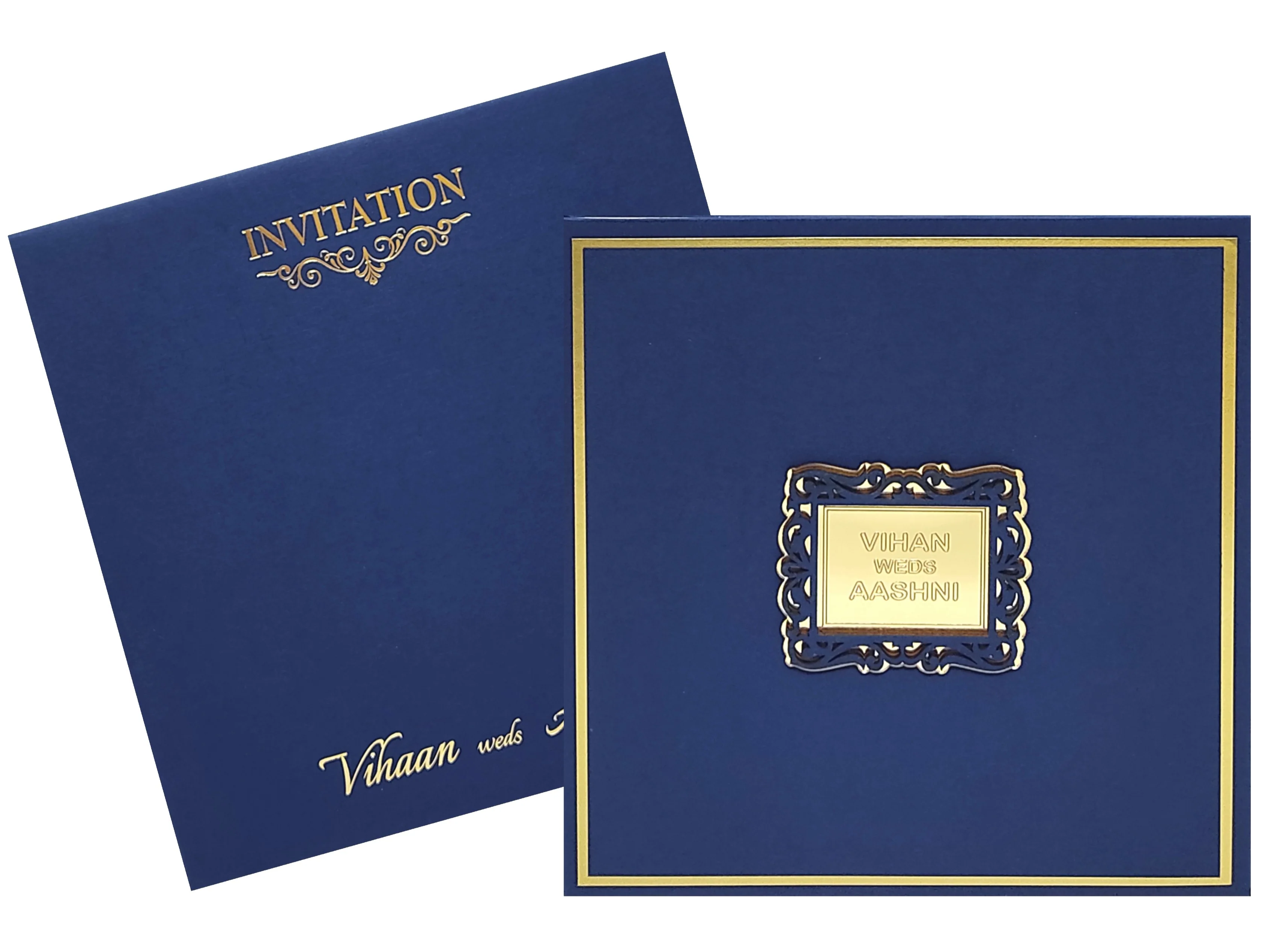 Blue Padded Invitation Card-KRC28570 - Image 2