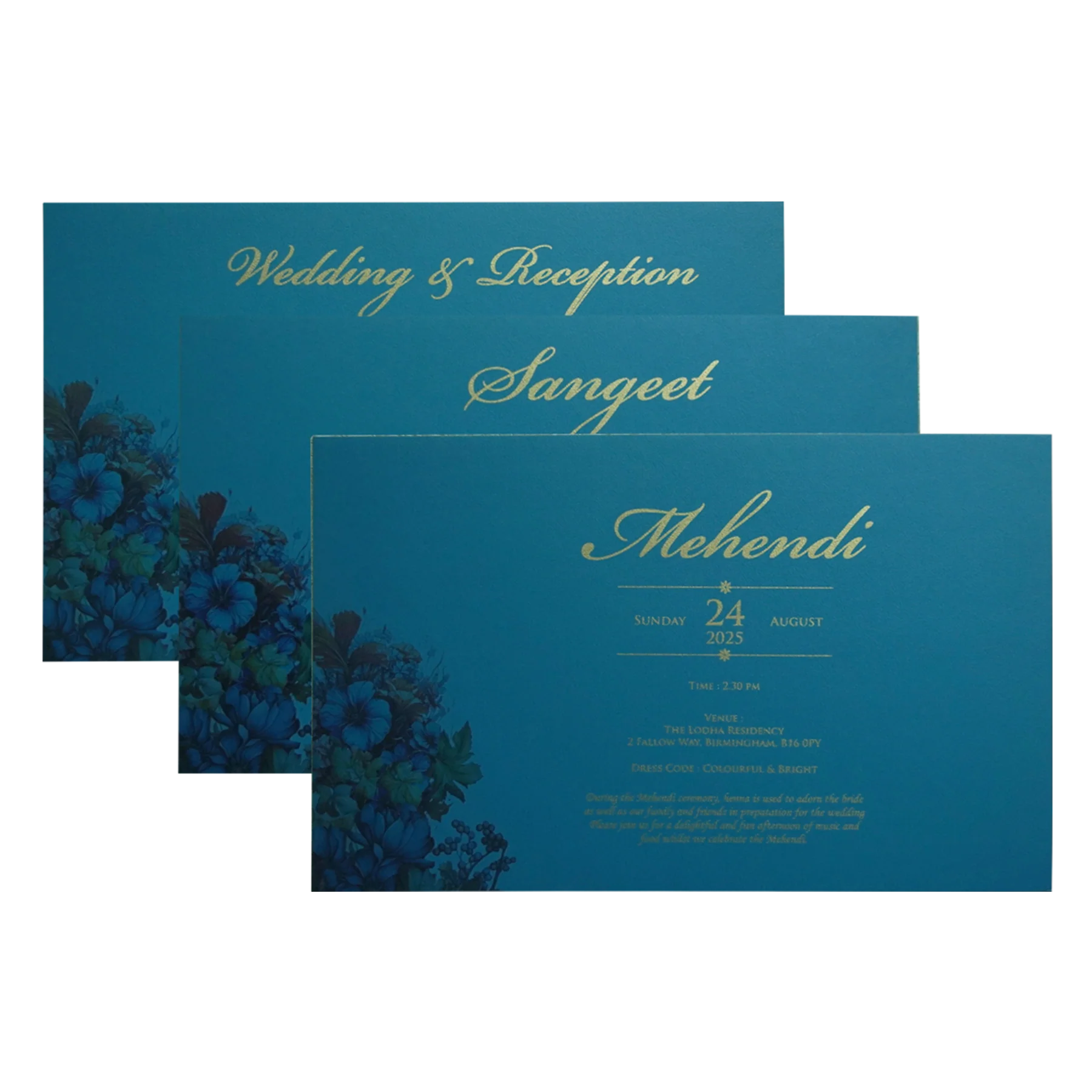 Blue Premium Padded Marriage Invitation-KPR24390 - Image 5