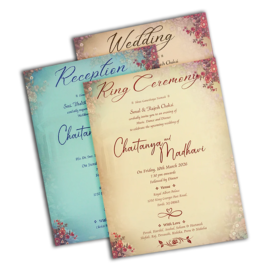 Blue Palace Couple Wedding Card-KSH73140 - Image 5