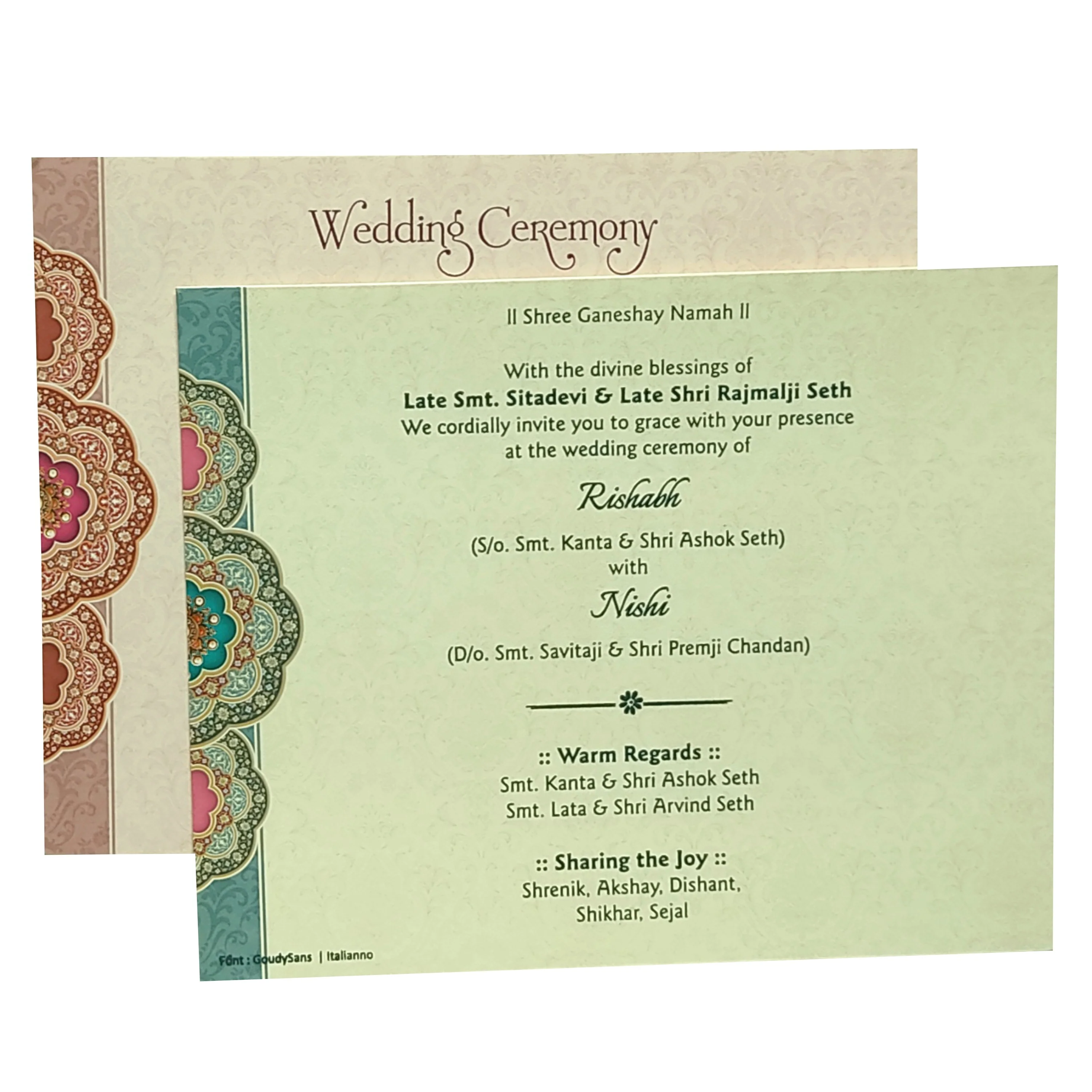 Blue White Door Invitation Card-KRC29970 - Image 5