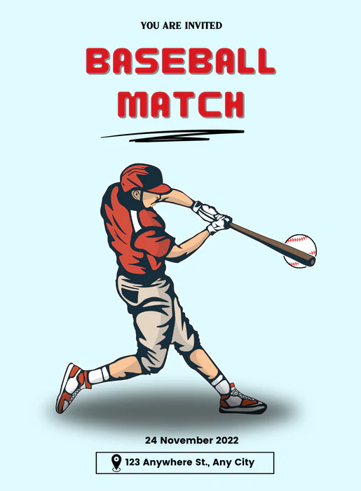 Blue Bat baseball Invitation-AABAS003 - Image 2