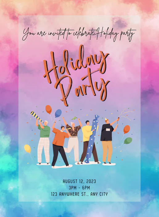 Blue Chill holiday party Invitation-AAHOP010 - Image 2