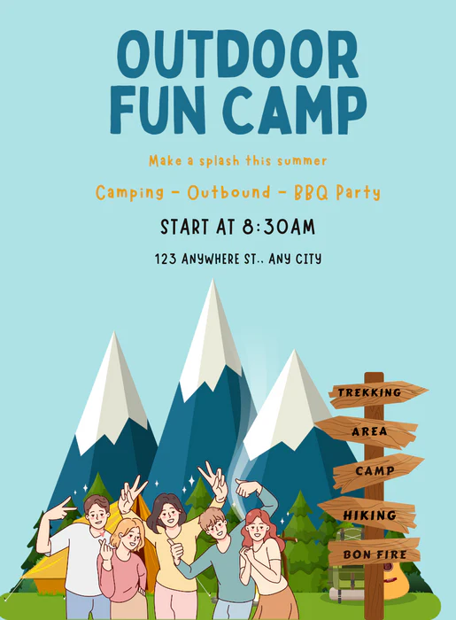 Blue Fun Outdoor Fun Invitation-AAOUT007 - Image 2