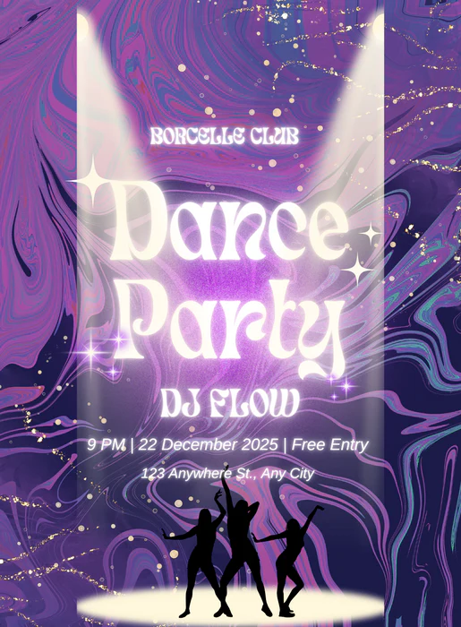 Blue Light Dance Party Invitation-AADPI029 - Image 2