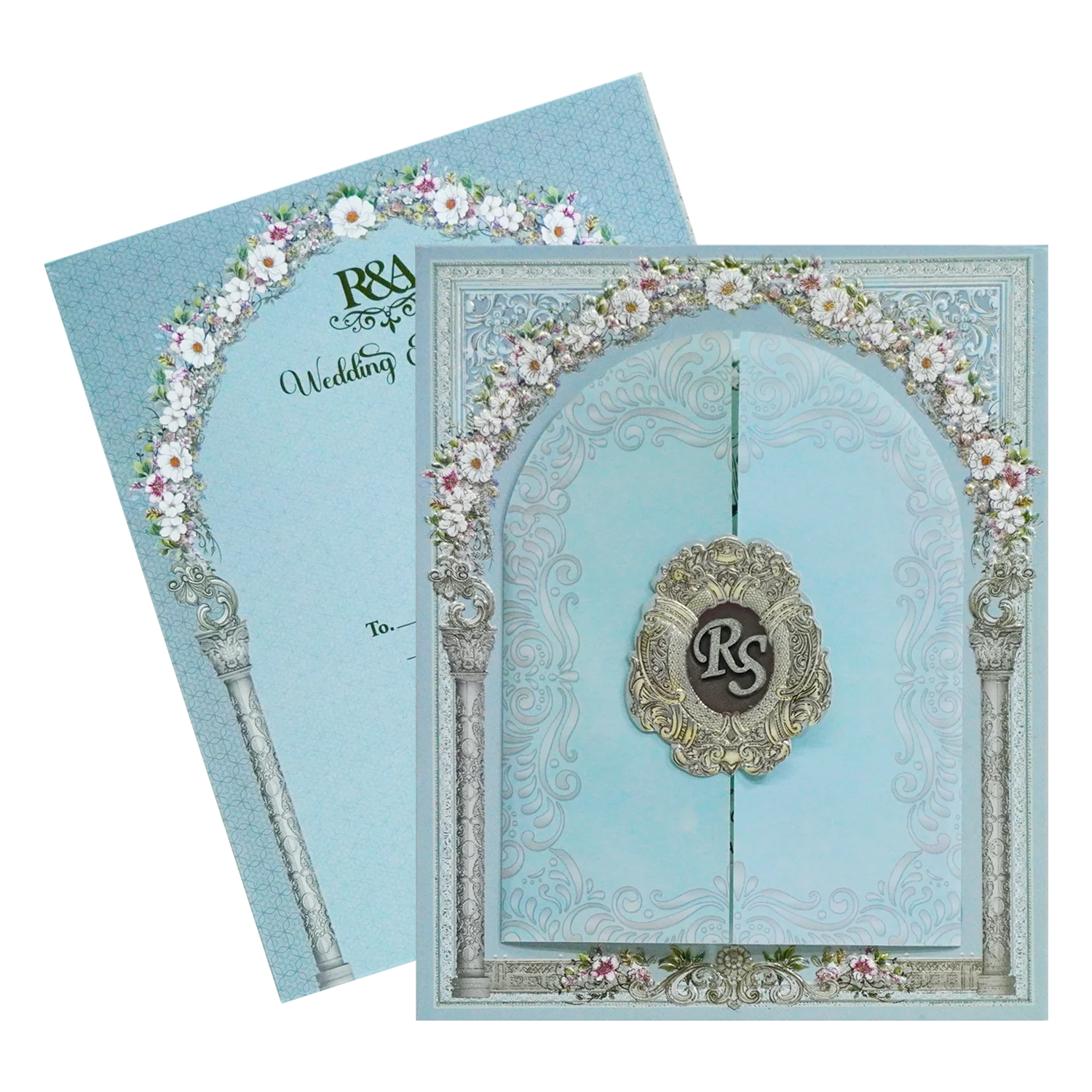 Bluish Grey Tracing Sheet Invitation-KSI12070 - Image 2