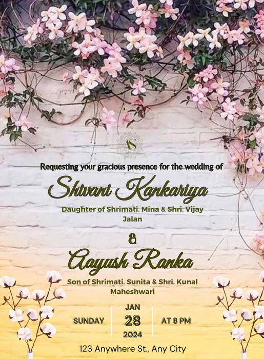 Blush Pink Floral Jain Wedding Invitations-AAJWI018 - Image 2