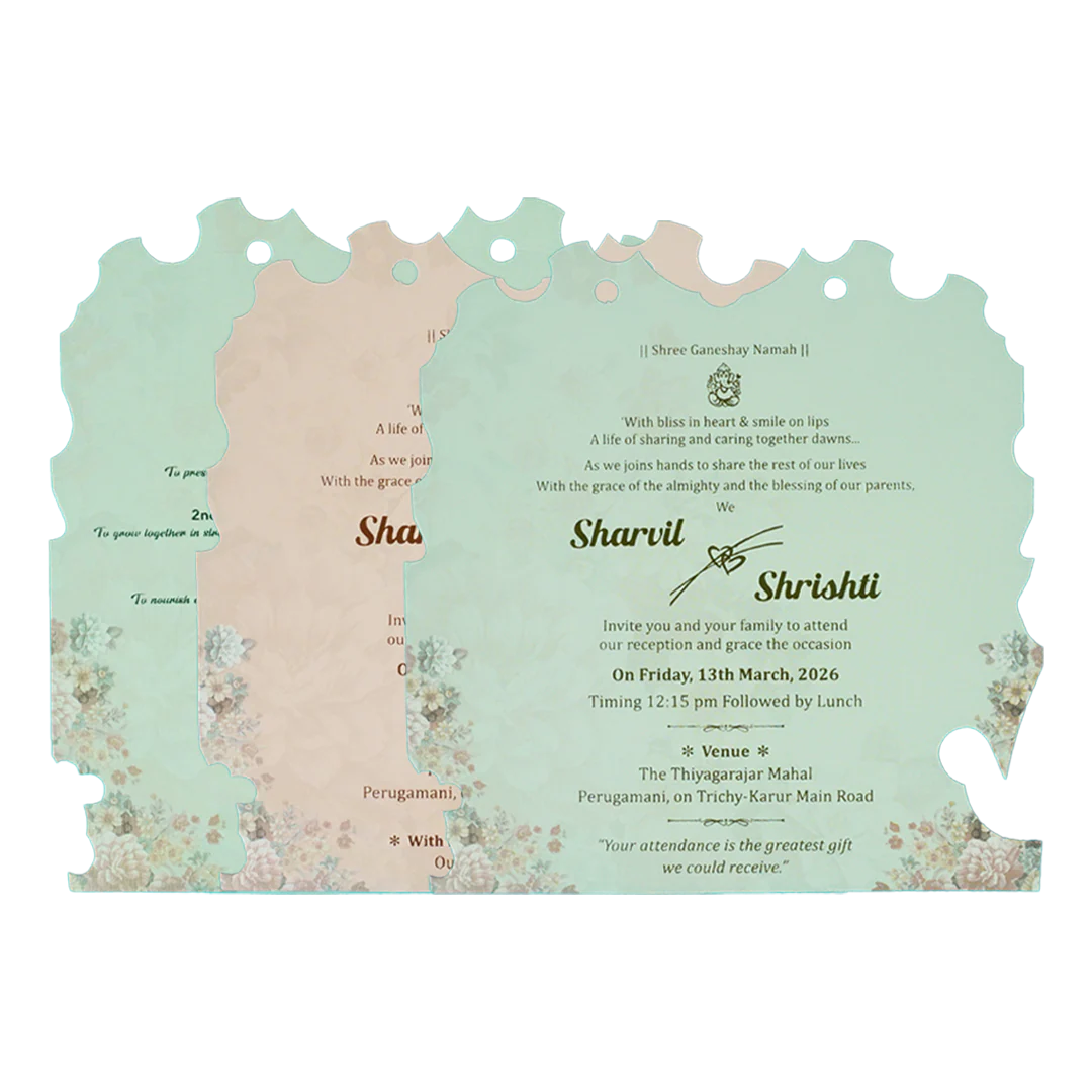 Brown Doli Procession Elephant Wedding Card-KSSC1060 - Image 5