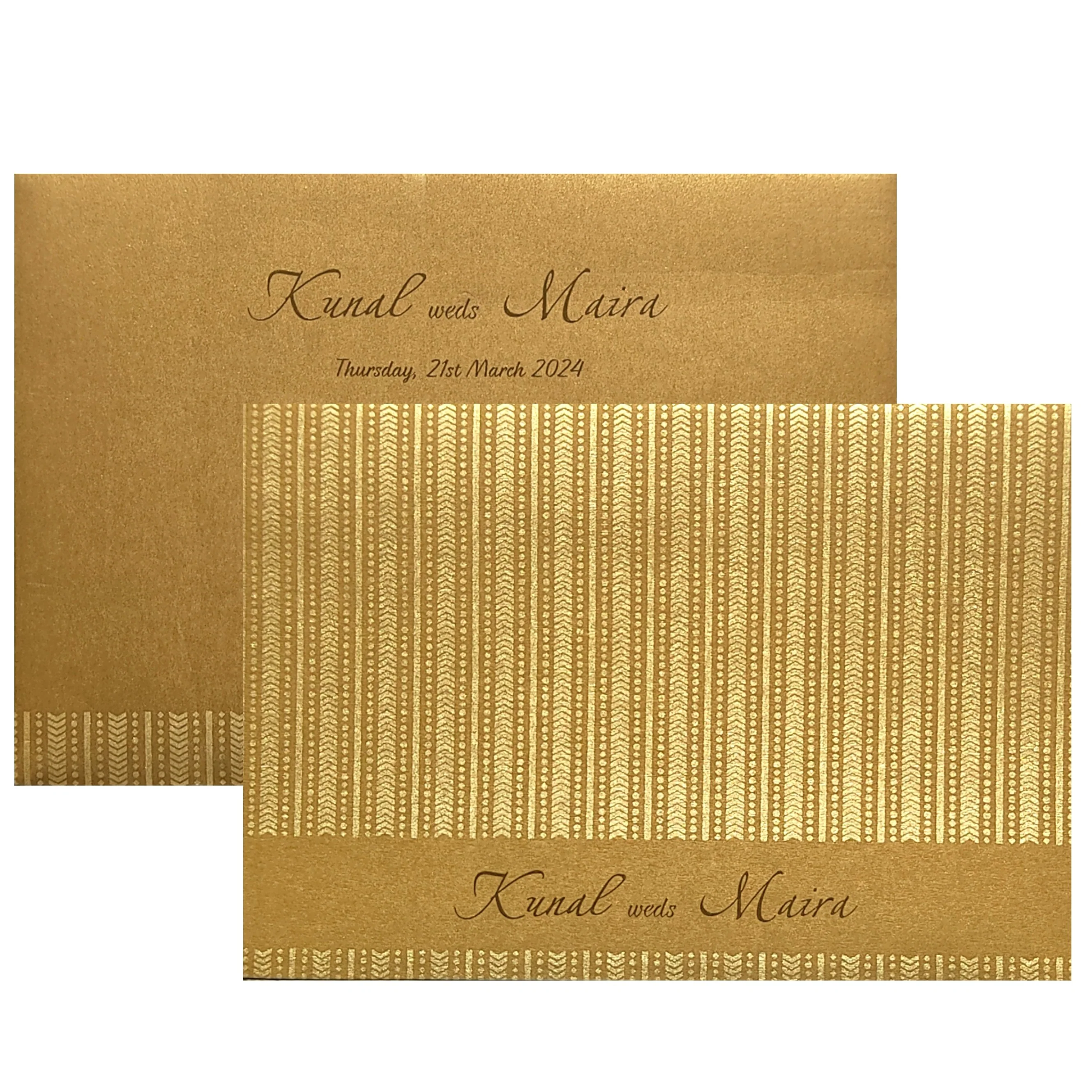 Brown Gold Design Invitation Card-KRC29542 - Image 2