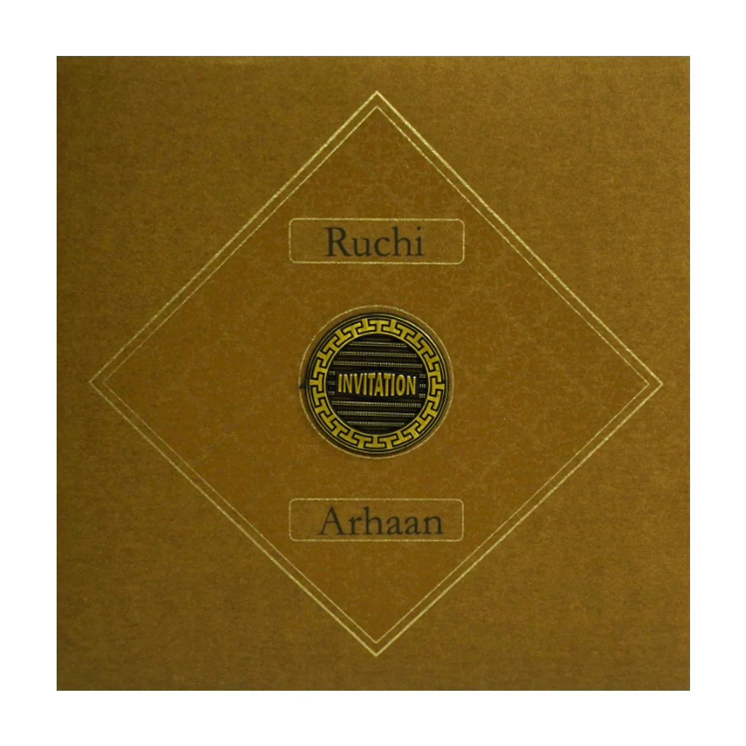 Brown Pattern Wedding Invitation-KRC30141 - Image 4
