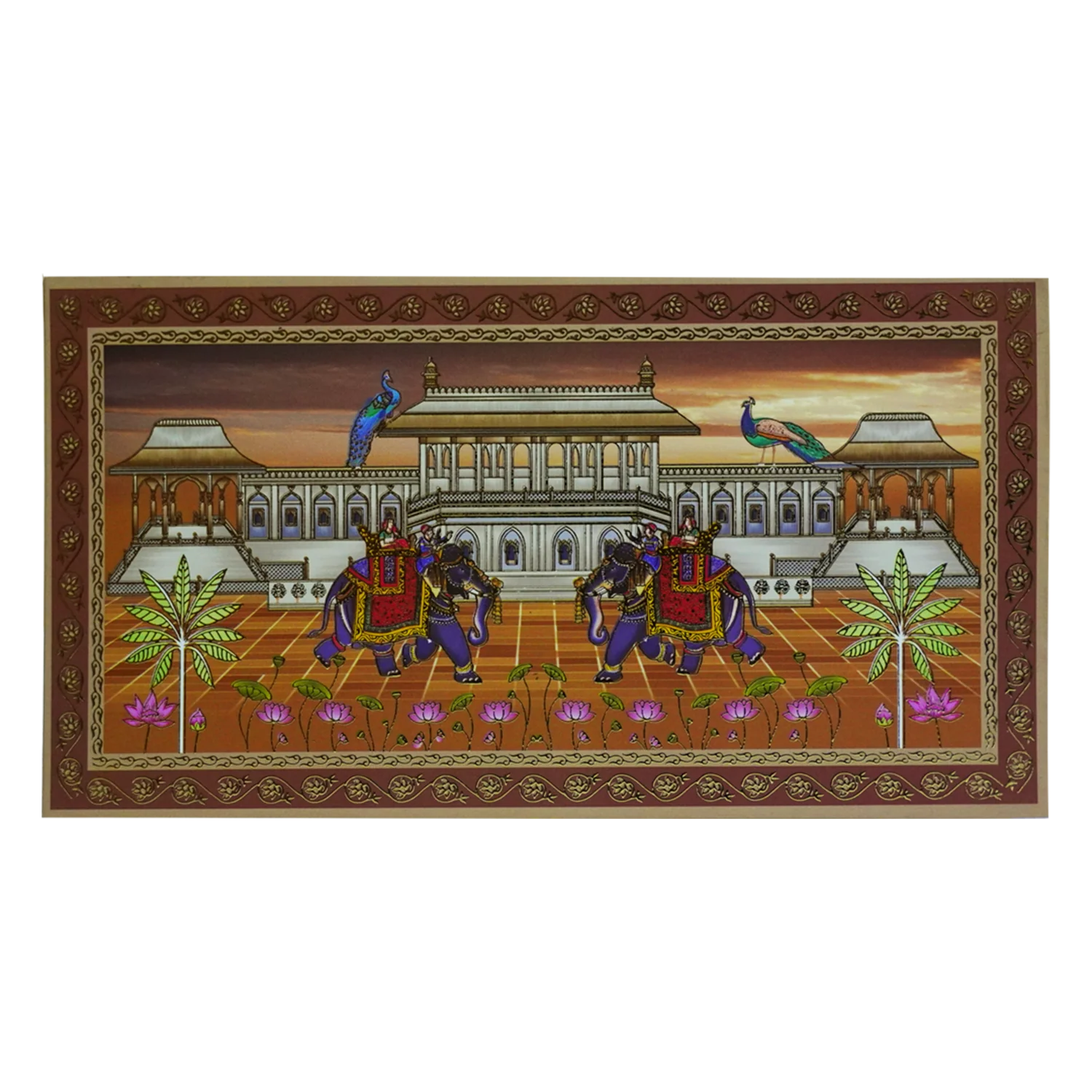 Brown Traditional Palace Wedding Card-KBX1105 - Image 2