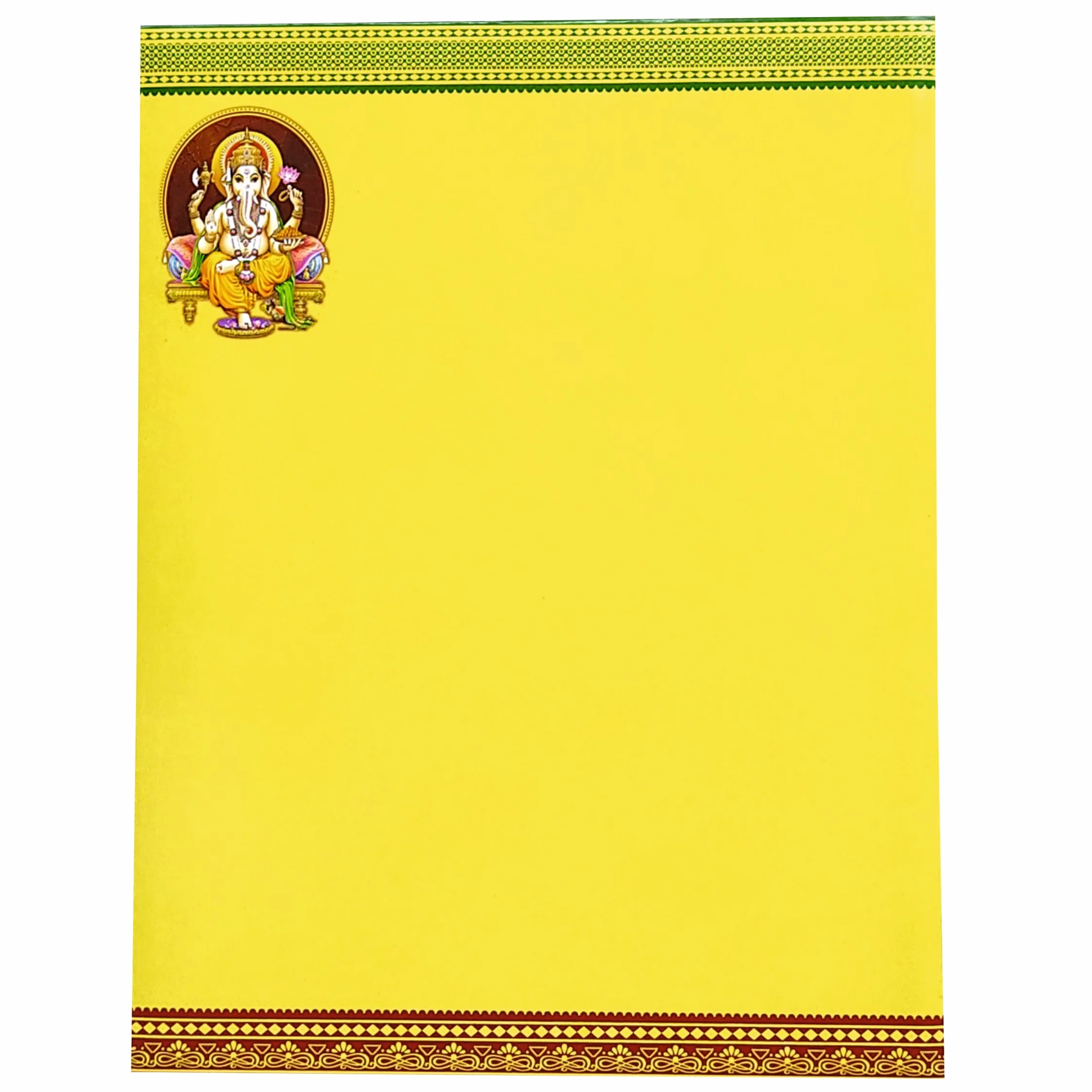 Yellow Classic Offset Balaji Padmavathi With Ganesha Invitation-KNK10780 - Image 4