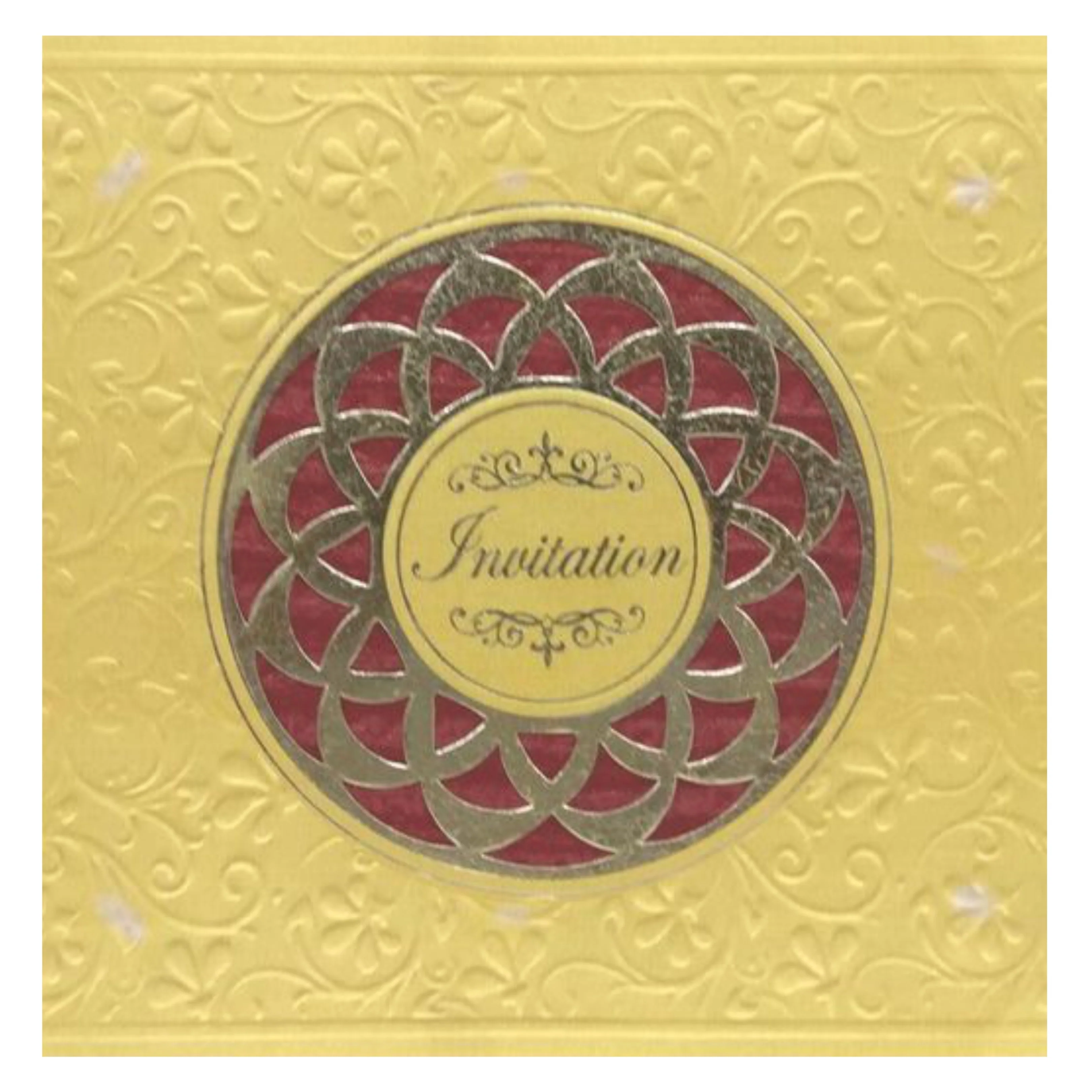 Classic Gold Shading With Hand Made Material Wedding Card - KNK95031 - Image 3