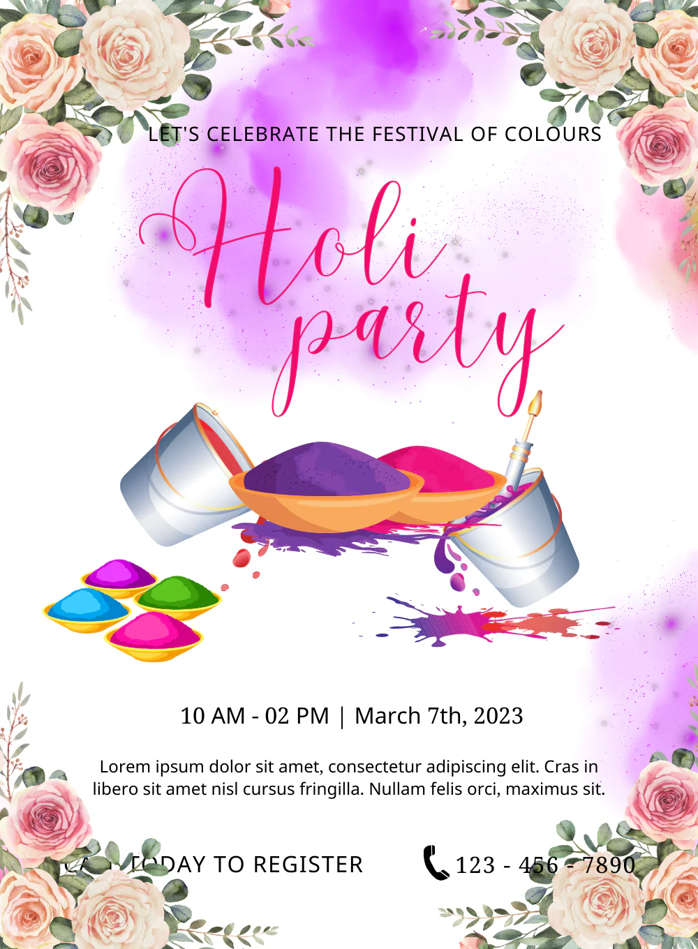 Color Bucket Holi Party Invitation-AAHPI011