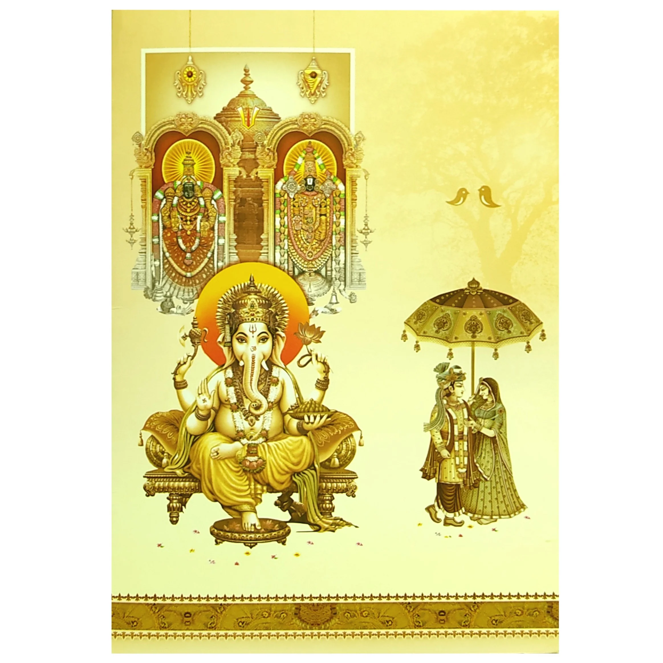 Cream Balaji Padmavathi Wedding Card-KNEP1605 - Image 3