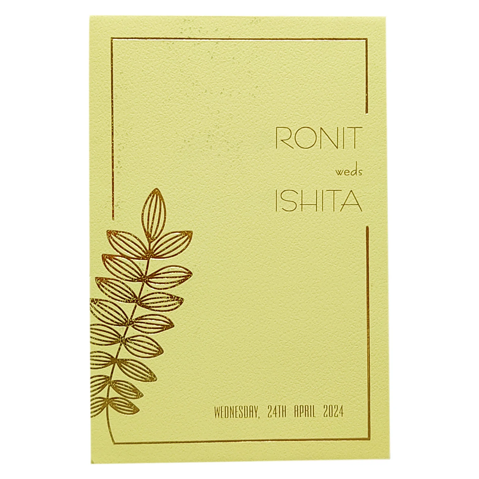Cream Design Single Sheet Invitation Card-KRCS5011 - Image 3