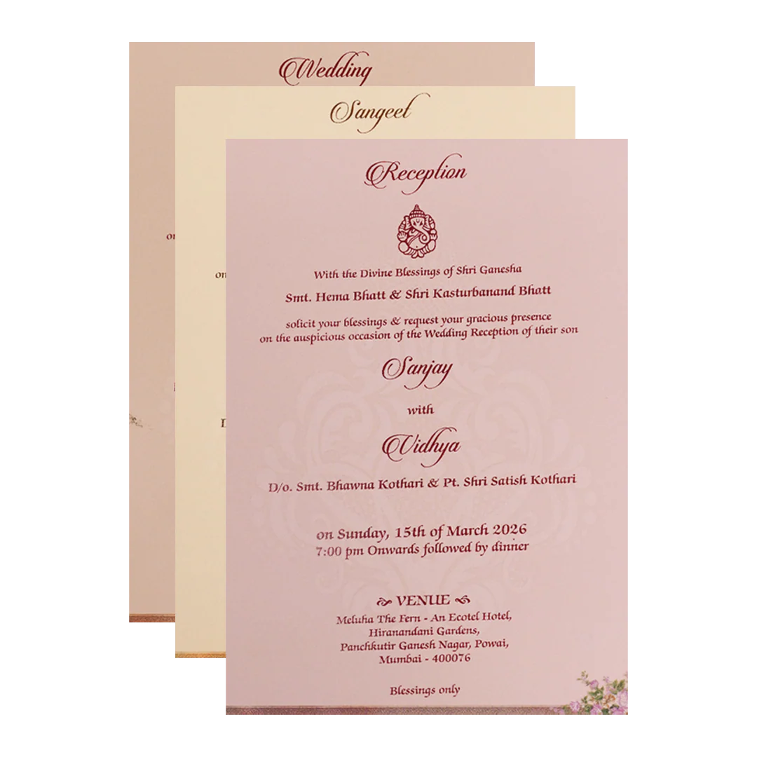 Cream Elephant Carriage Padded Wedding Card-KSH73200 - Image 5
