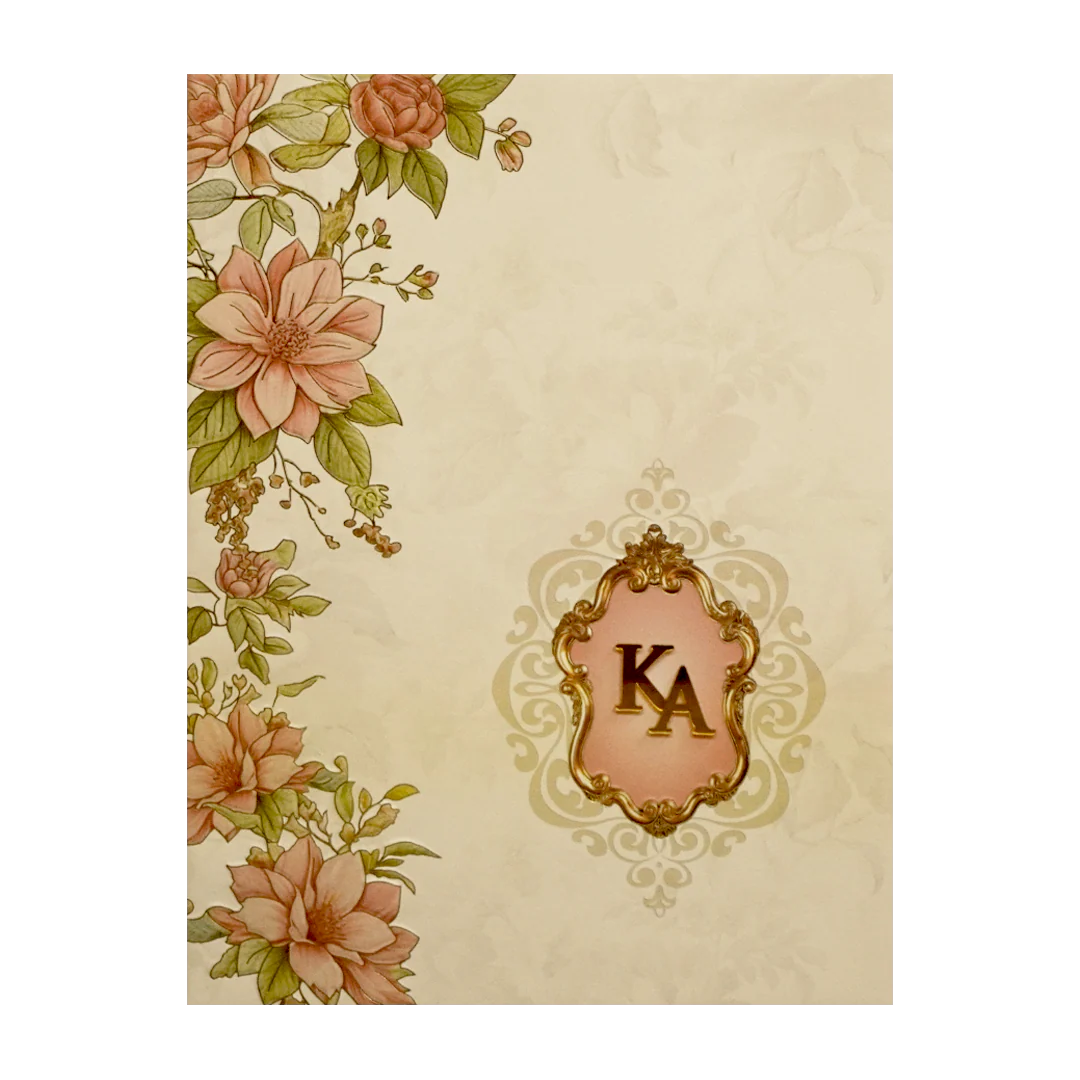Cream Floral Marriage Card-KPR09770 - Image 3