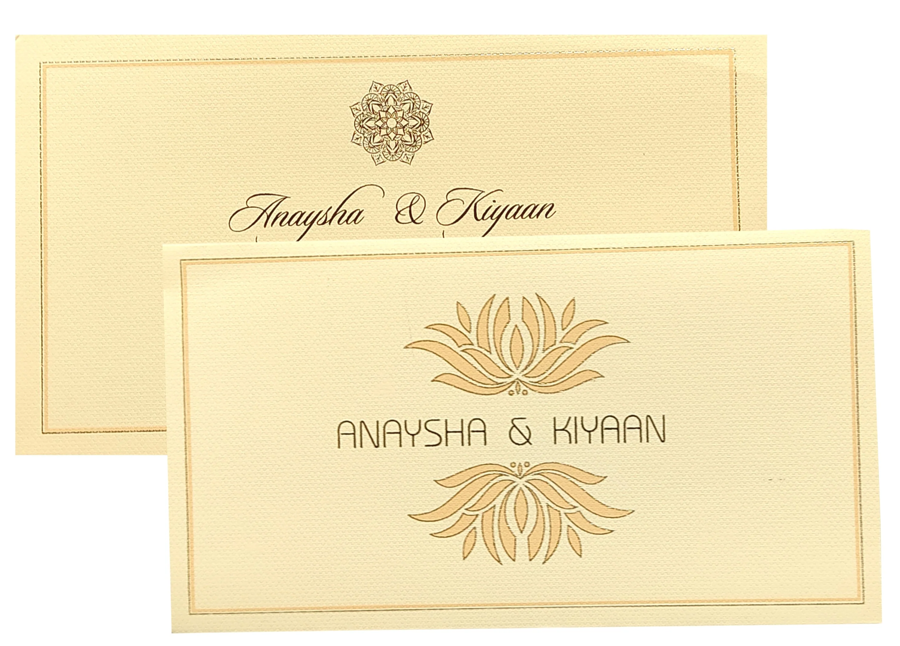 Cream Floral Padded Invitation Card-KRC29152 - Image 2