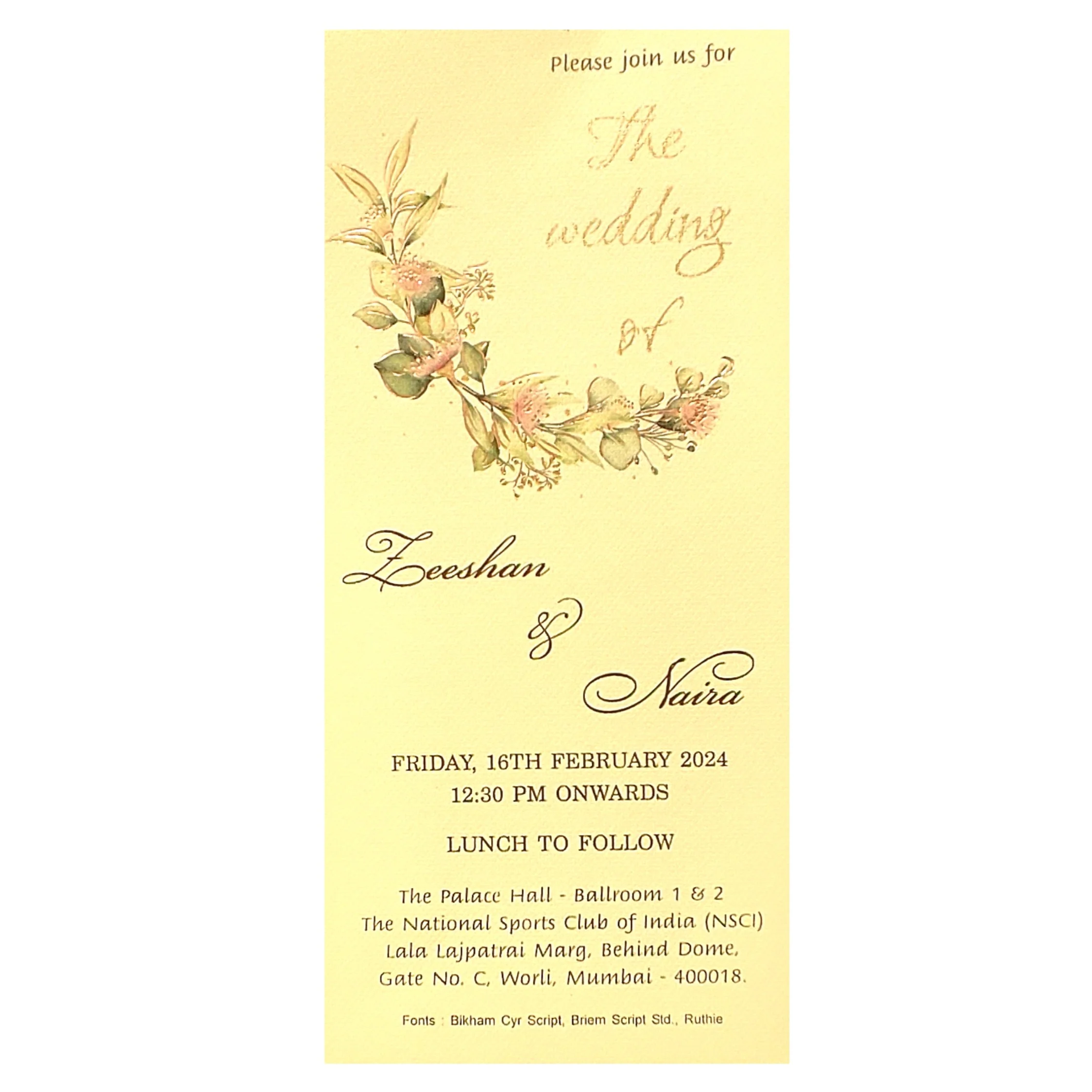 Cream Floral Single Sheet Card-KRCS6161 - Image 2