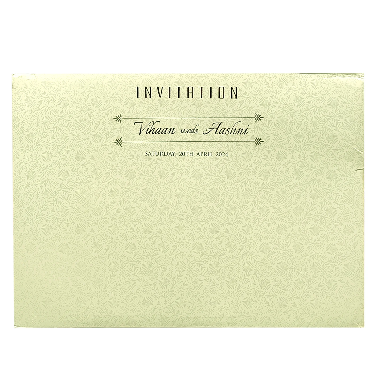Cream Foil Padded Invitation Card-KRC29690 - Image 4