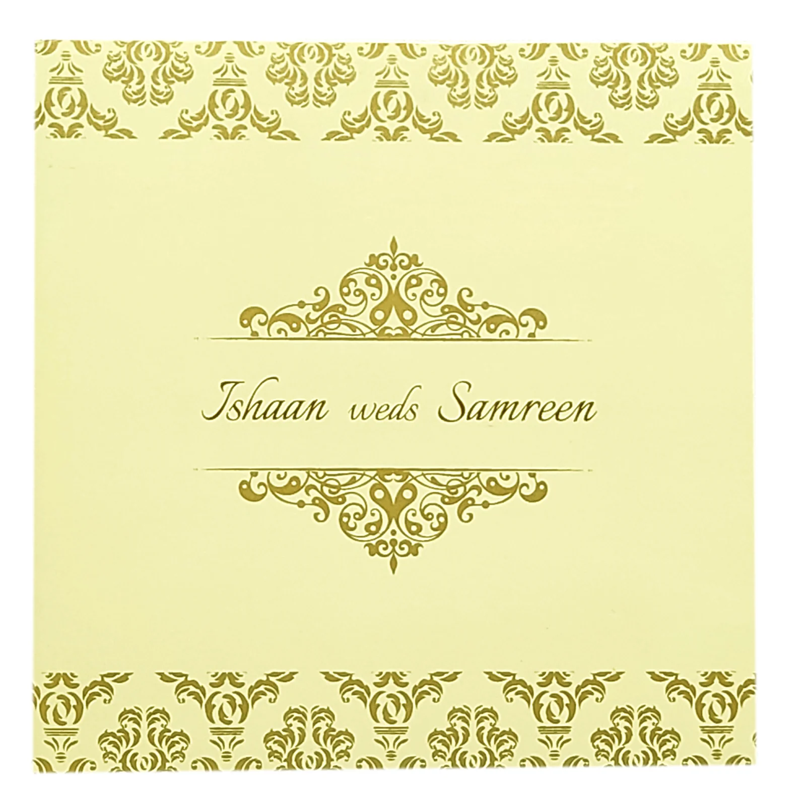 Cream Gold Design Invitation Card-KRC29832 - Image 3