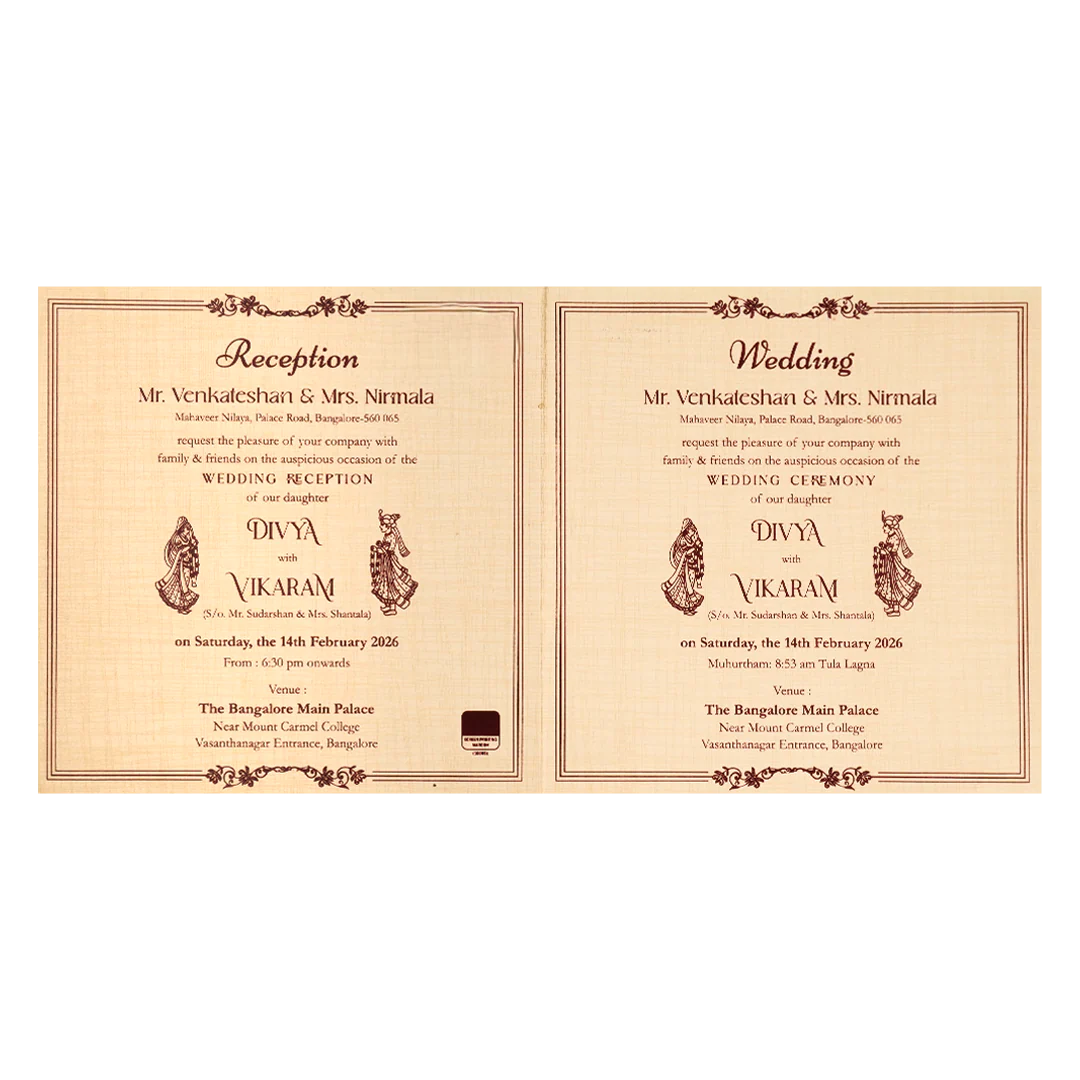 Cream Gold Foil Pattern Wedding Card-KNRP4345S - Image 5