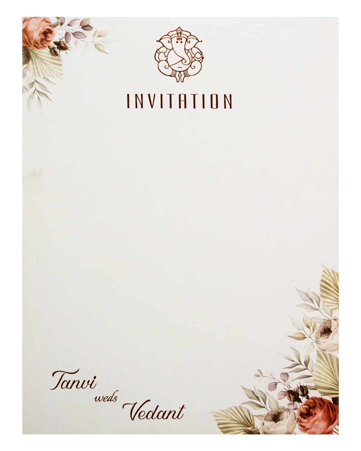 Cream Single Sheet Invitation-KRCS7480 - Image 3