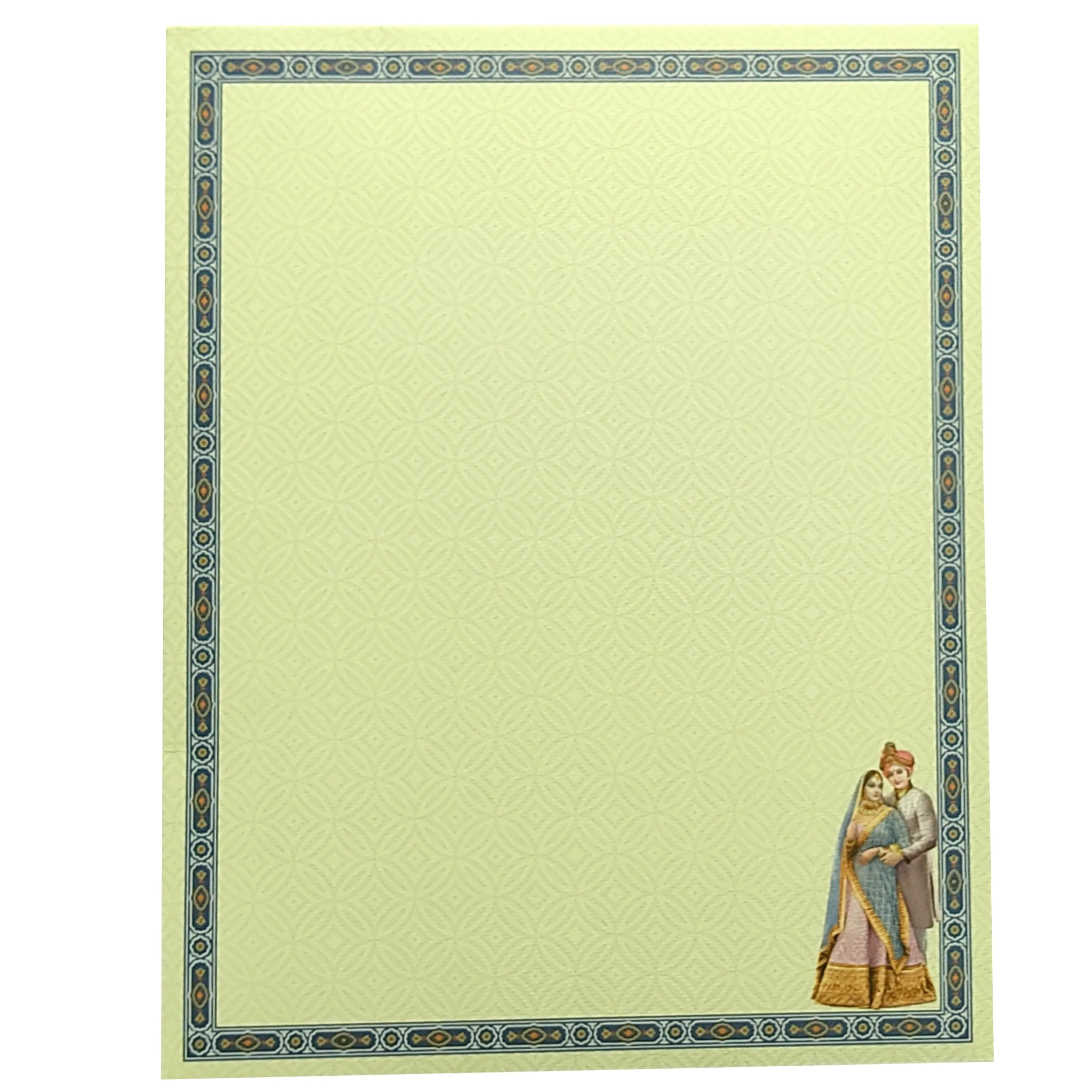 Cream Traditional Bride Groom Invitation Card-KNKN6301 - Image 4