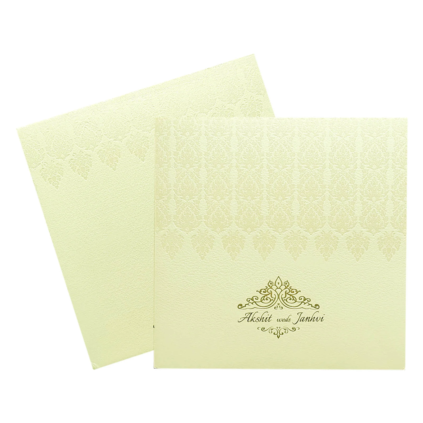 Cream White Invitation Card-KRC29390 - Image 2