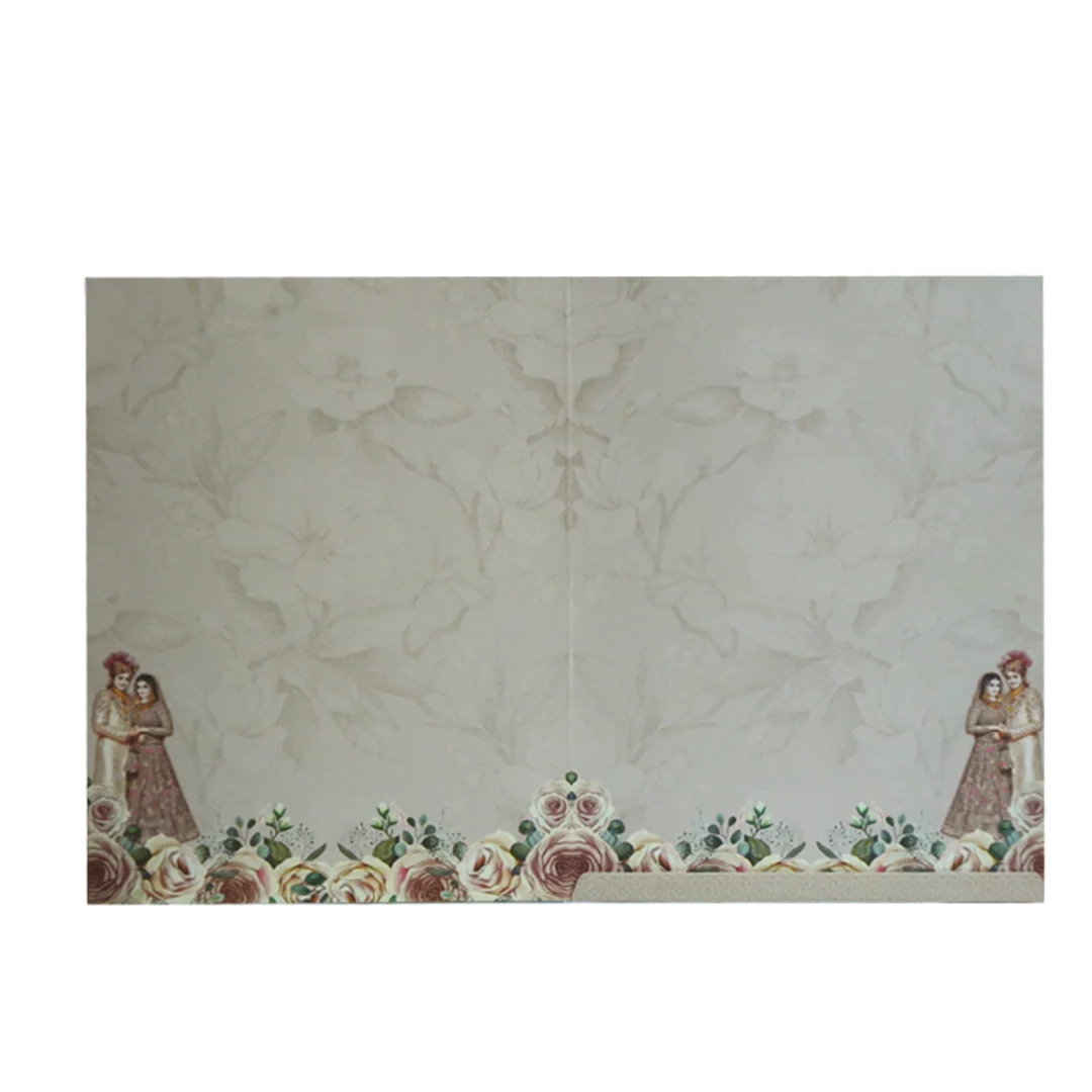Crepe Pink Arch Wedding Card-KNKJ1132 - Image 5