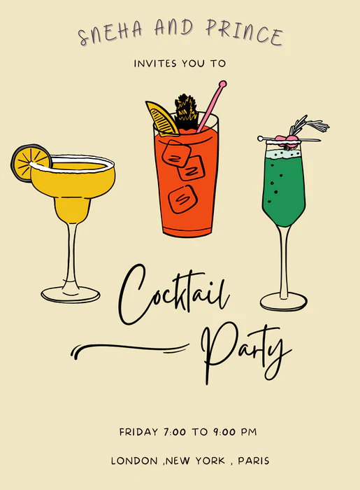 Crimson Carnival Cocktail Party Invitation-AACPI023 - Image 2