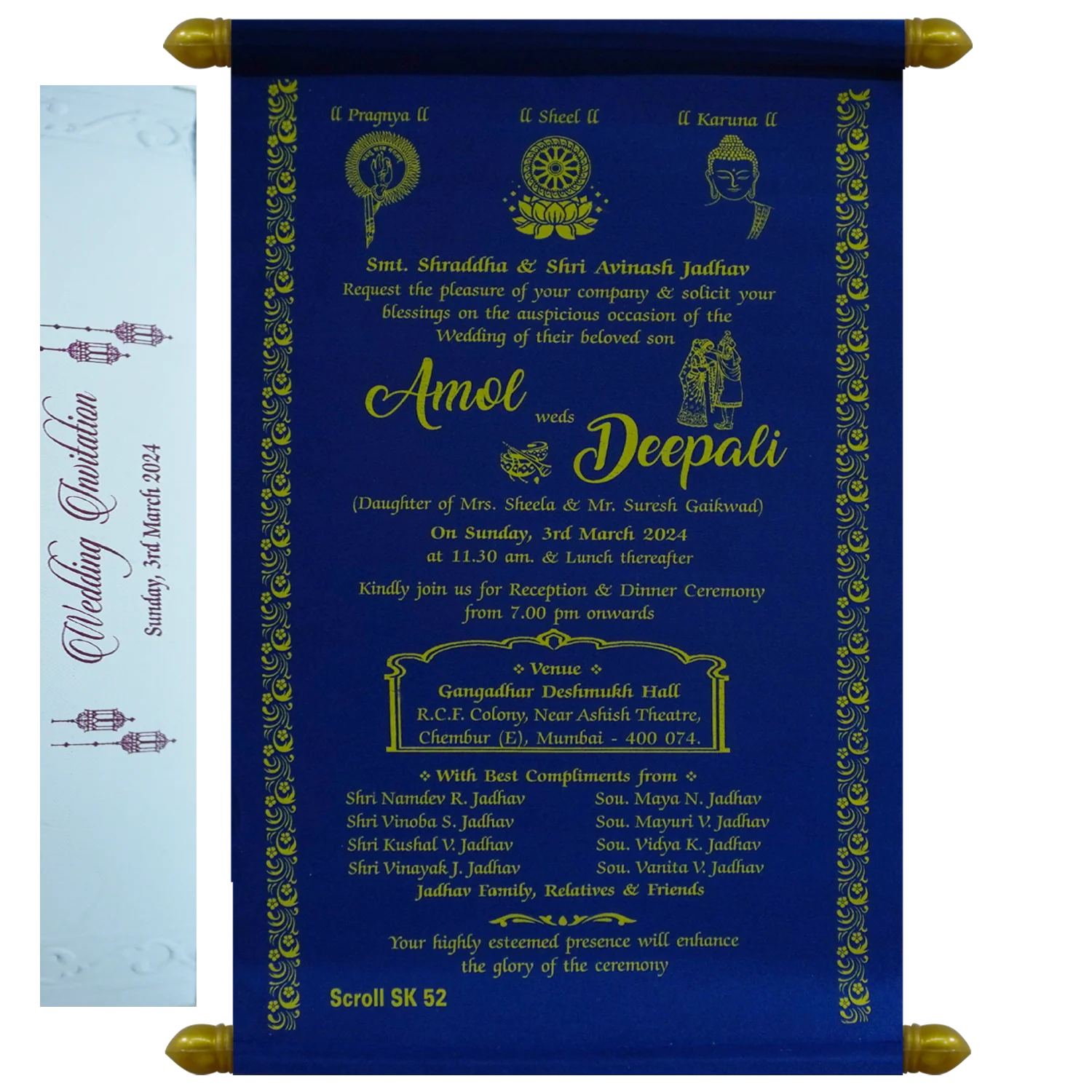 Dark Blue Scroll Card-KJTS0052 - Image 2