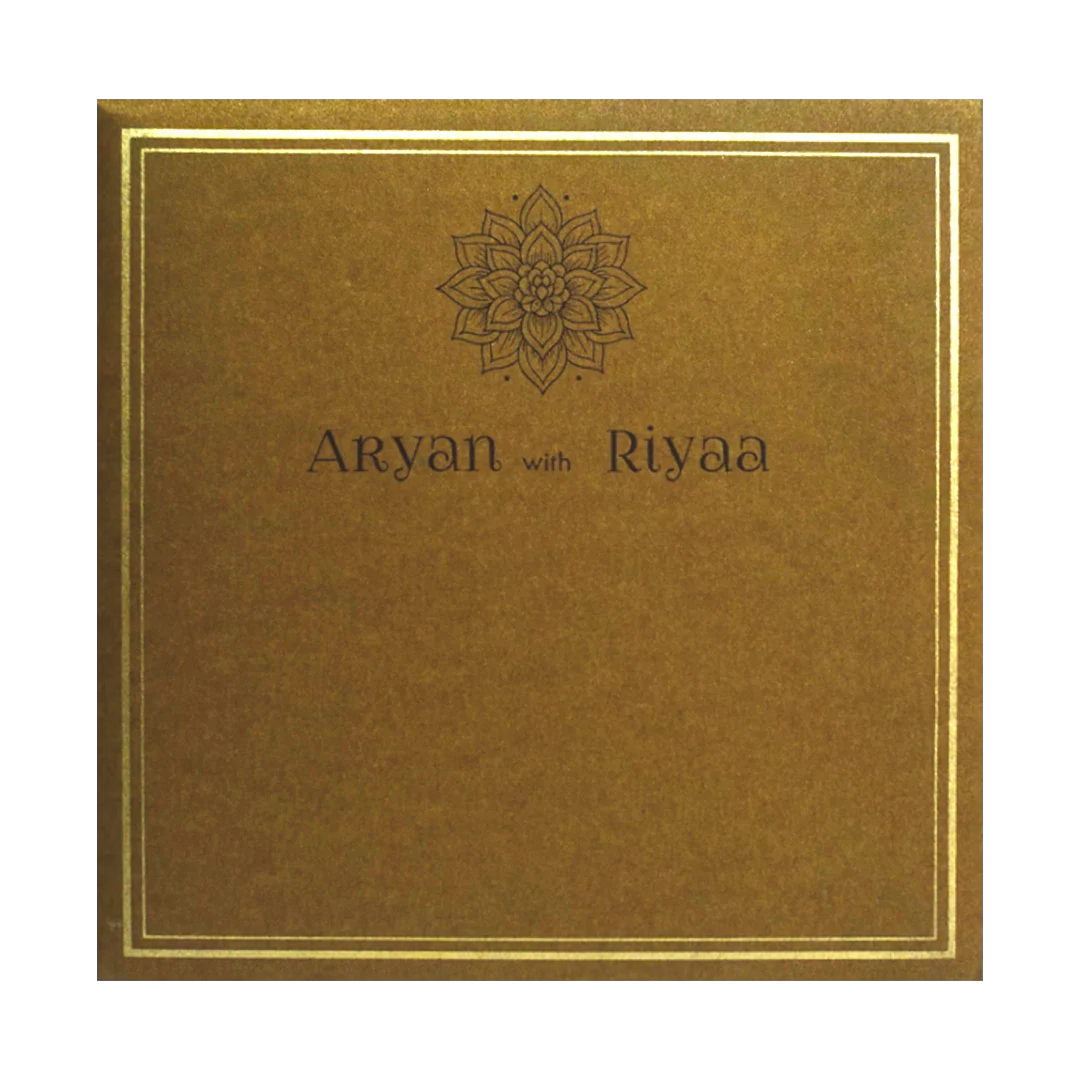Dark Brown Ganesha Wedding Card-KRC30102 - Image 4