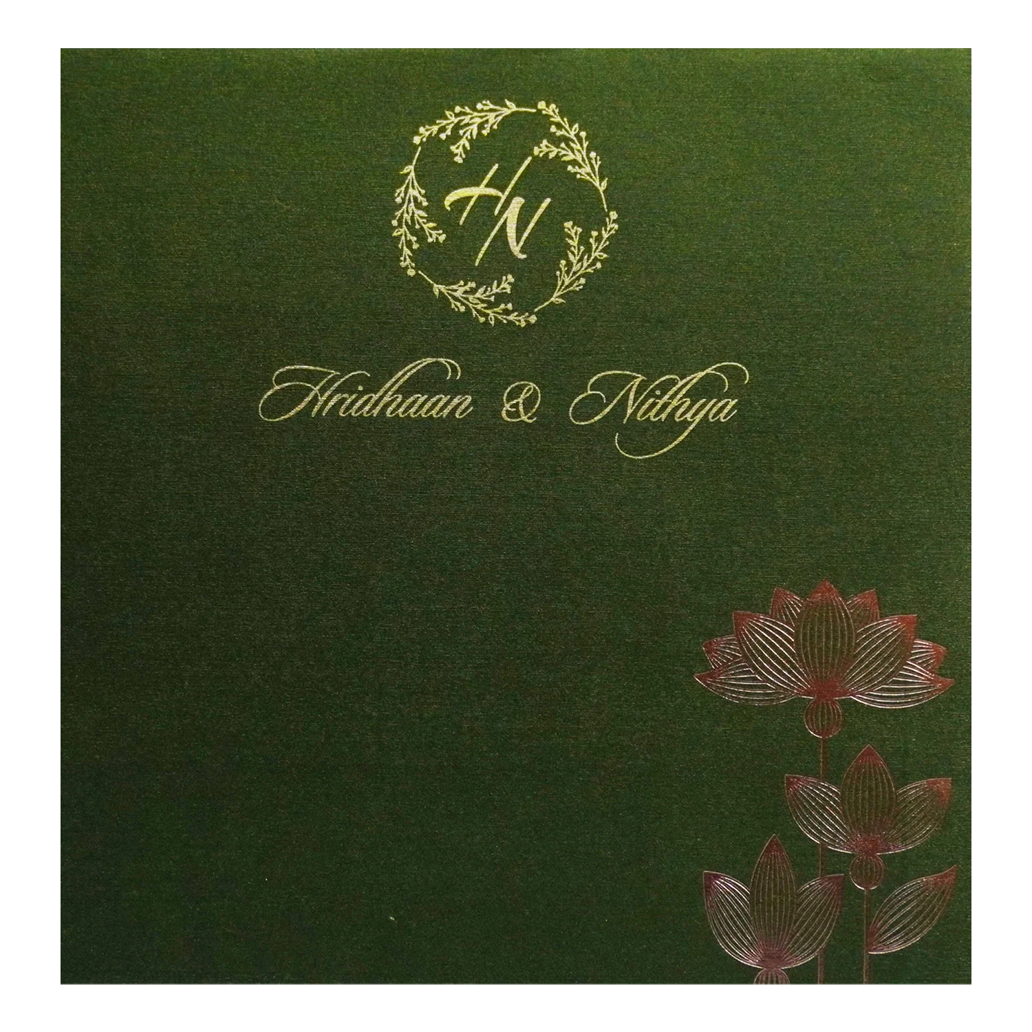Dark Green Single Sheet Invitation-KRCS7302 - Image 3