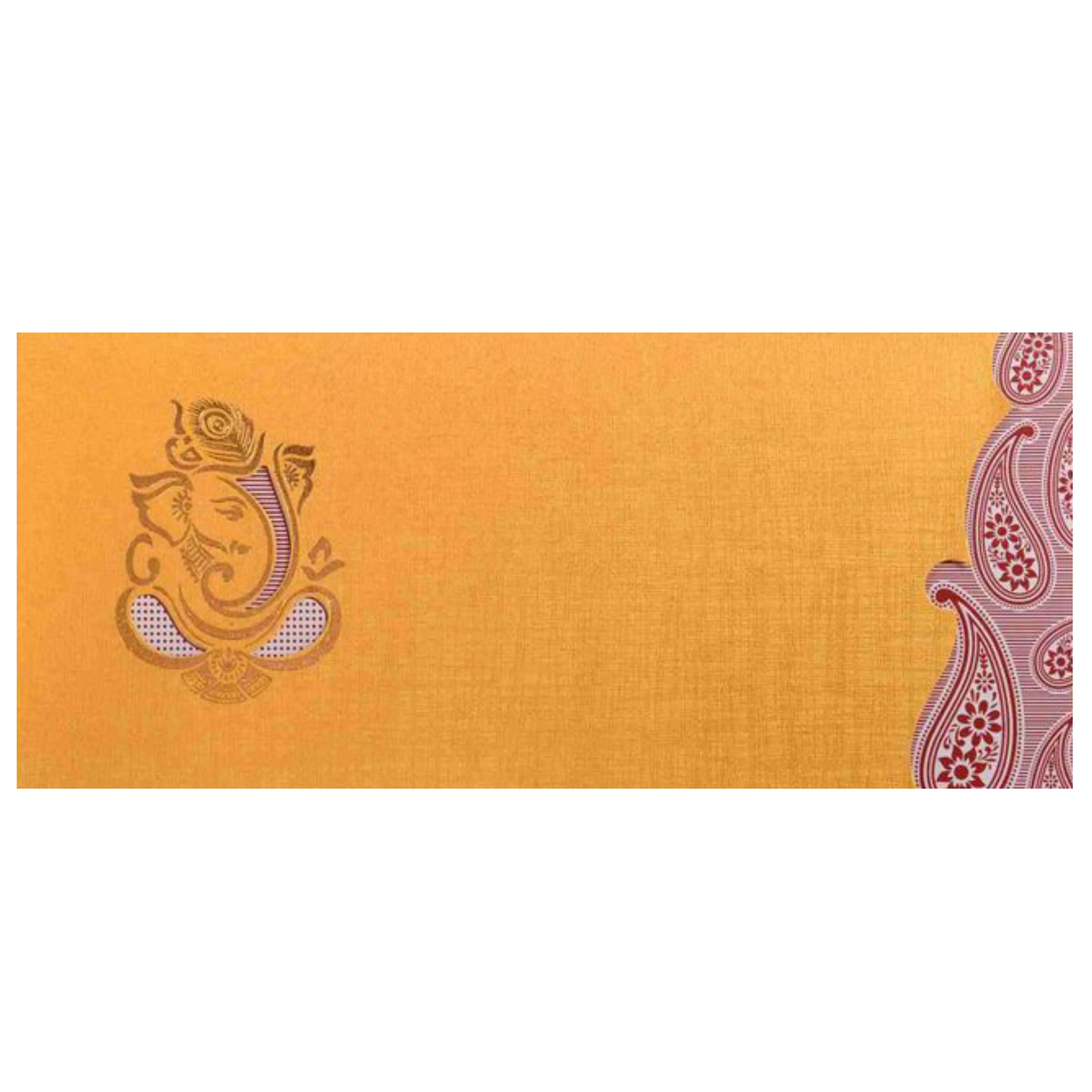 Gold Foiling Ganesha With Cut Design Border Wedding Card-KNSPM308 - Image 3