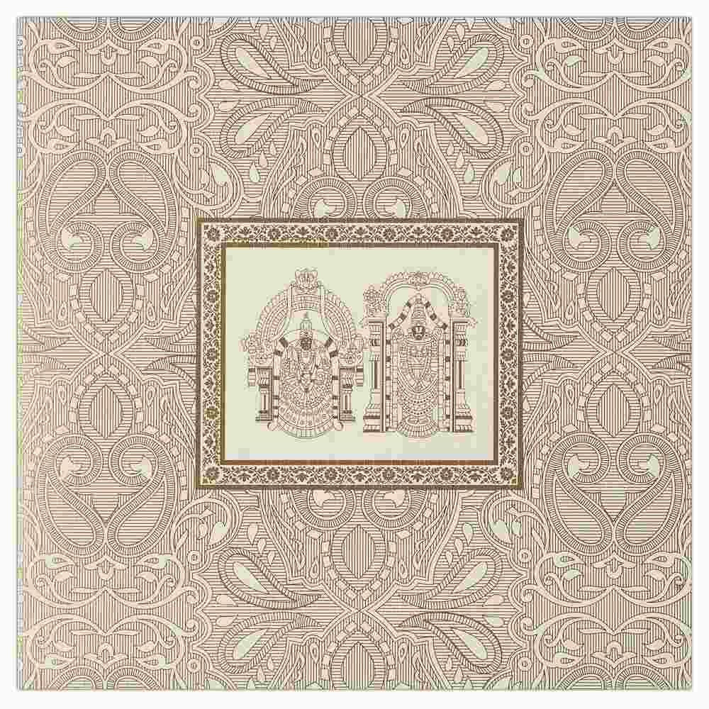 Dazzling Gold Shading With Padmavathi Balaji Wedding Invitation Card- KNK4596 - Image 2