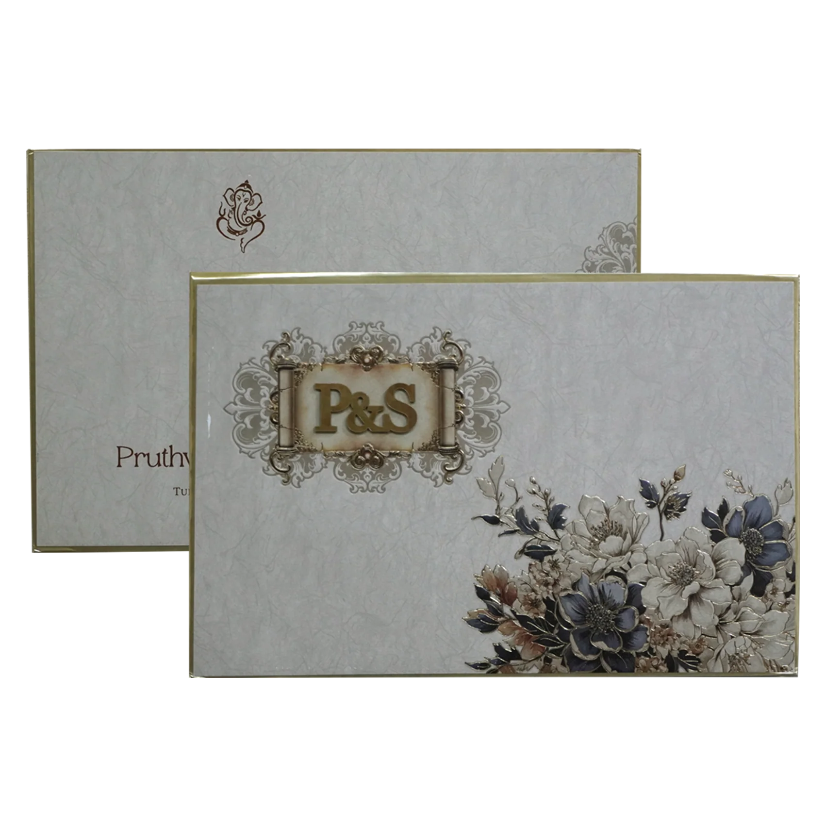 Dusty Grey Padded Invitation Card-KPR24300 - Image 2