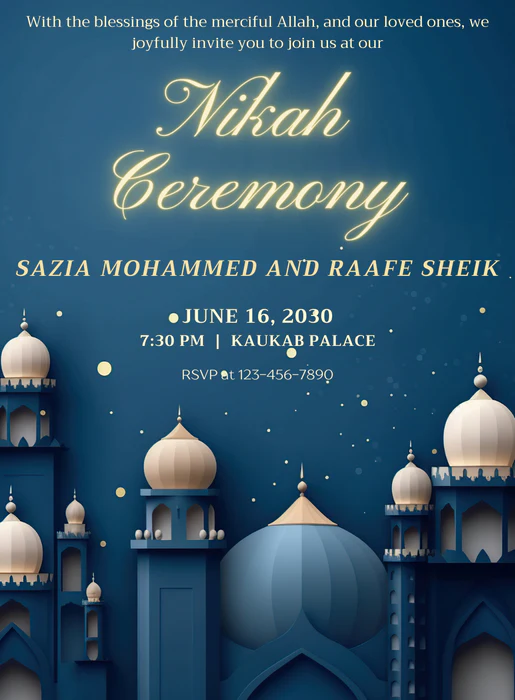 Elegant Ethereal Muslim Wedding Invitation-AAMWI039 - Image 2