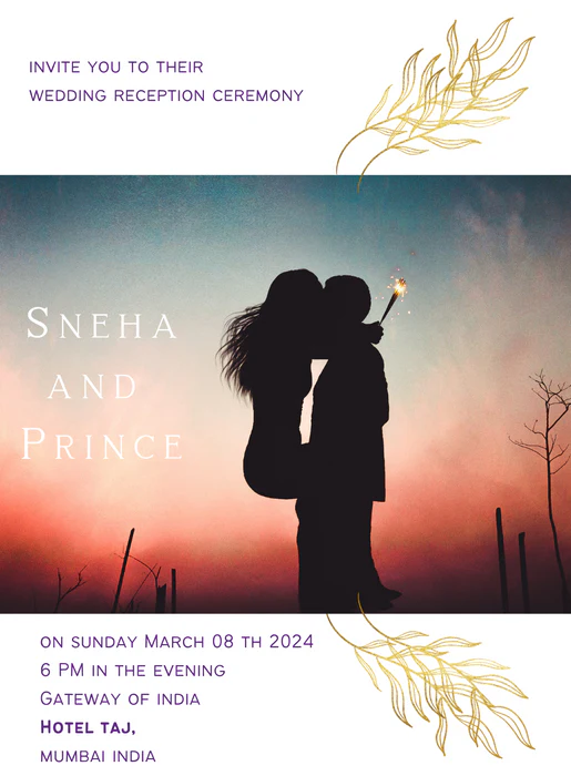 Elegant Hearts Reception Party Invitation-AARPI017 - Image 2
