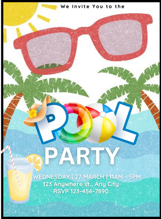 Floats Ball Pool Party Invitation-AAPPI023 - Image 2
